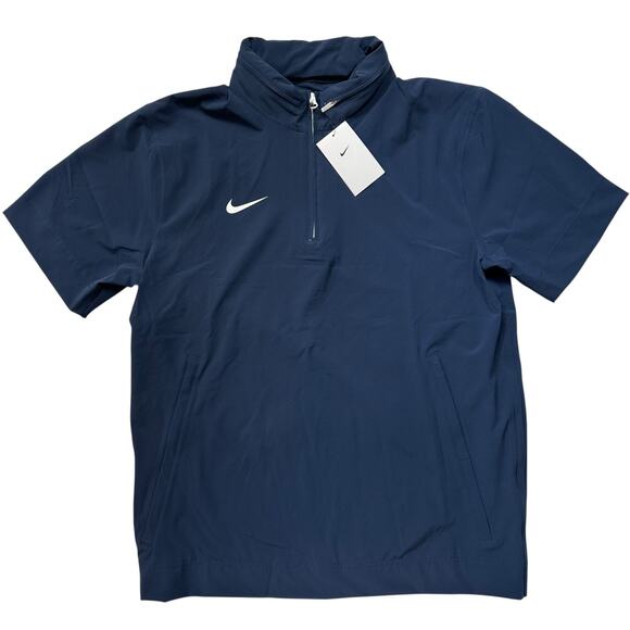 Nike Football Coaches Sideline 1/4 Zip Hoodie Jacket Men Size Medium Blue NEW - Picture 1 of 7